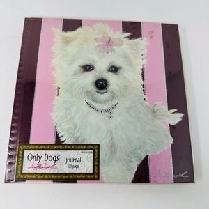 Spiral Dog Print Hardcover Lined‎ Journal 'Only dogs" By Amy Brazil 2005 Blank